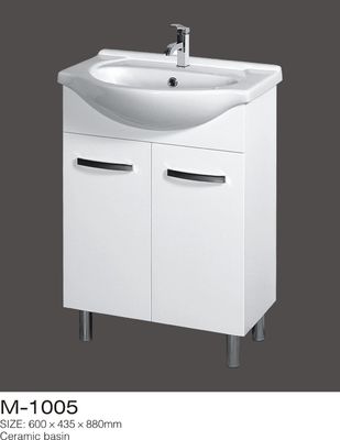 White MDF Bathroom Vanity ,  33 Inch 39 Inch 60 Inch Bathroom Vanity With Sink Porcelain Vanity Top